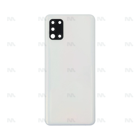Vitre arrière pour Samsung Galaxy A31 A315F avec prisme pour objectif, couleur blanc cassé, OEM