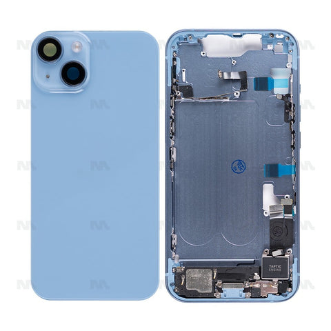 Boîtier pour Apple iPhone 14 avec petites pièces, bleu OEM