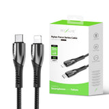 Câble de recharge rapide Rixus RXUC39L USB-C vers Lightning en nylon, 3 m, noir
