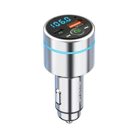 Émetteur FM Bluetooth 5.3 tout métal Rixus RXBT40 pour voiture, couleur argent