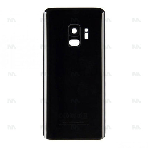 Vitre arrière pour Samsung Galaxy S9 G960F avec objectif - Noir nuit - OEM
