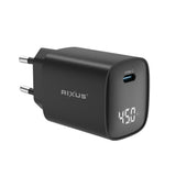 Adaptateur secteur USB-C Rixus RXHC13 avec écran numérique 45 W noir