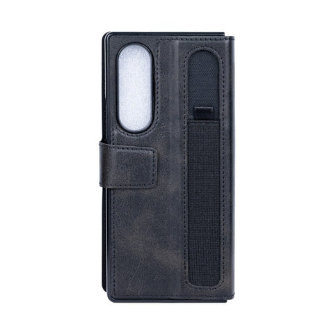 Étui portefeuille Rixus avec porte-stylo pour Samsung Galaxy Z Fold4 noir