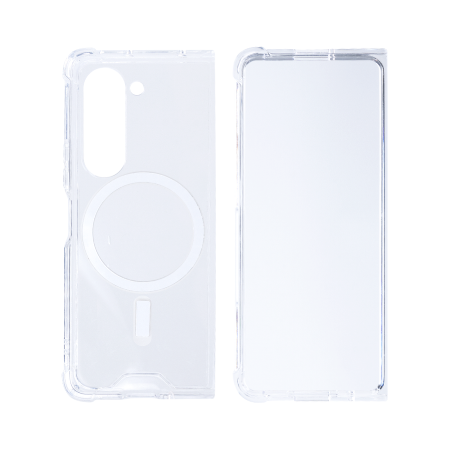 Étui transparent magnétique Rixus en TPU pour Samsung Galaxy Z Fold5 blanc
