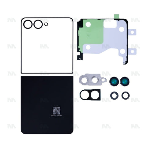 Ensemble de coques arrière Samsung Galaxy Z Flip7 F741B avec lentille noir jais OEM