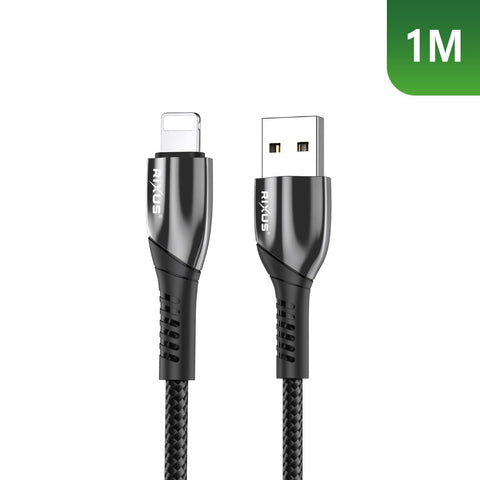 Câble de données USB vers Lightning en alliage Rixus RXUC30AL gris métallisé