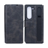 Étui portefeuille Rixus avec porte-stylo pour Samsung Galaxy Z Fold6 Noir