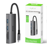 Adaptateur USB-C vers HDMI Rixus RXHU10 avec station d'accueil, gris