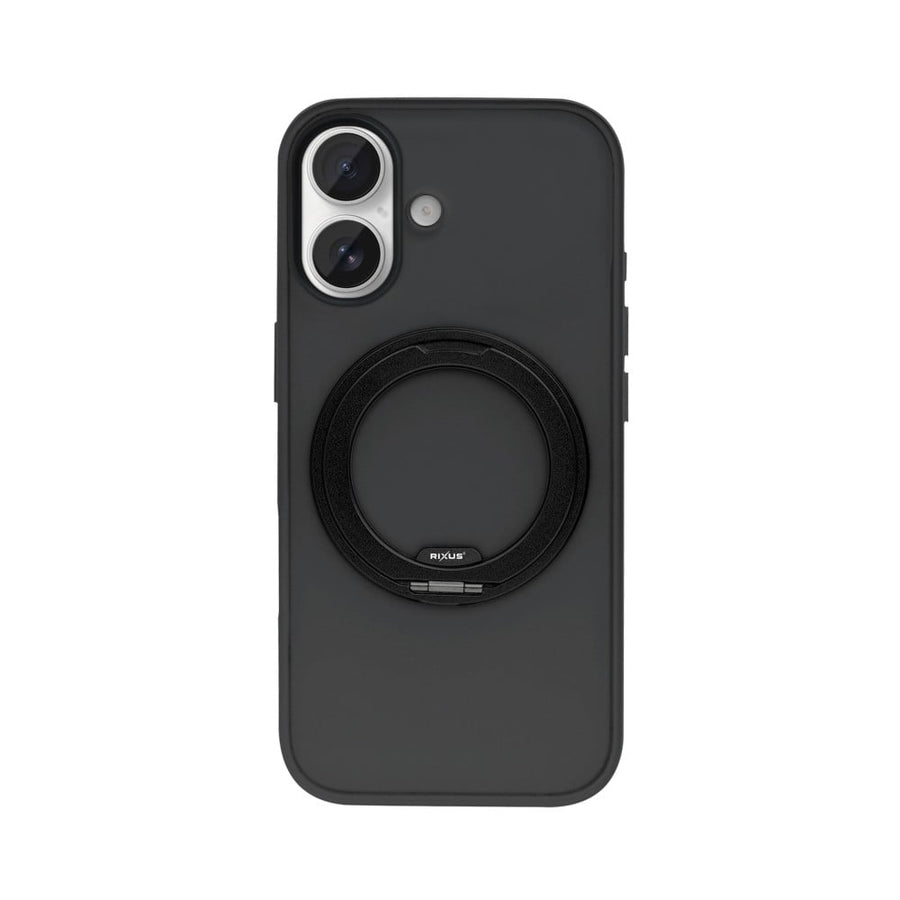 Coque Rixus SnapGrip 360 avec Anneau Support pour Apple iPhone 16 - Noir
