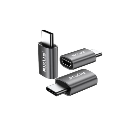Adaptateur USB-C vers Micro OTG Rixus RXOTG04 gris sidéral (lot de 2)