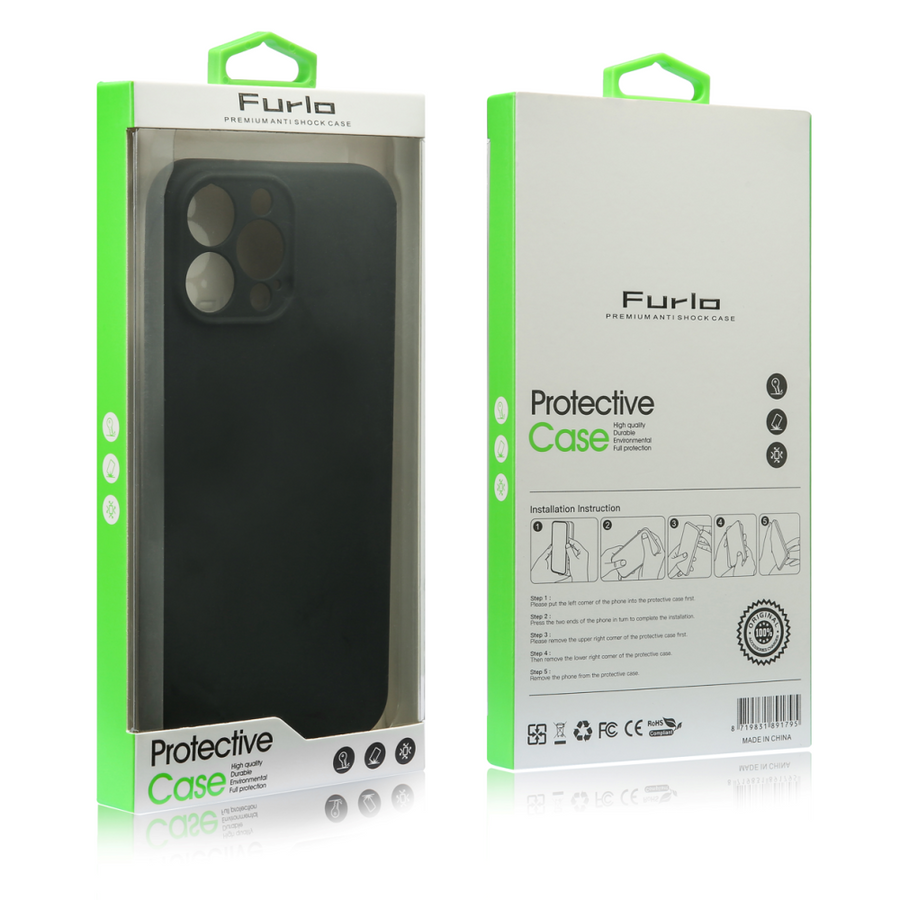 Étui de protection Furlo Slim en TPU pour iPhone 13 Mini - Noir