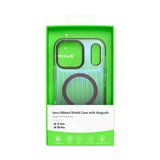 Coque Rixus Aero Ribbed Shield Compatible MagSafe pour Apple iPhone 17 Pro, 18 Pro - Bordeaux