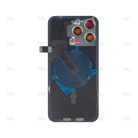 Vitre arrière avec NFC (Grand contour caméra) Compatible pour Apple iPhone 15 Pro Max - Titane Noir