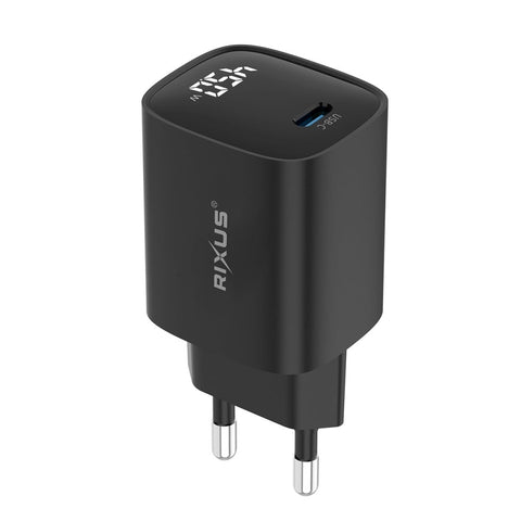 Adaptateur secteur USB-C Rixus RXHC13 avec écran numérique 45 W noir