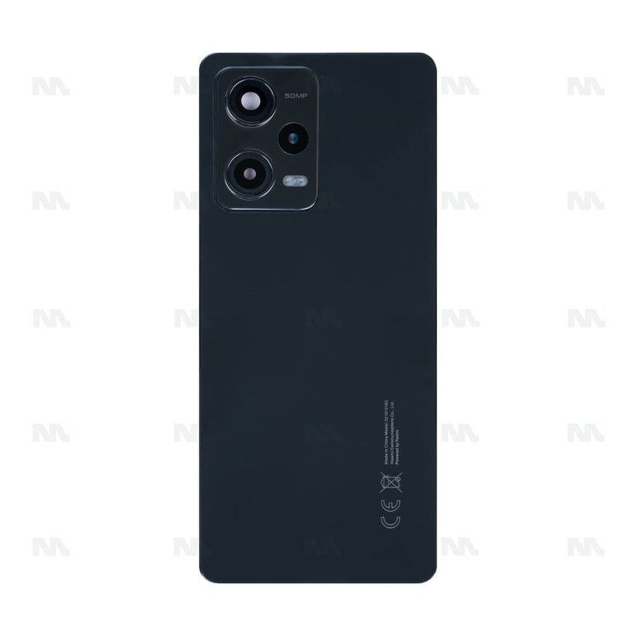 Vitre arrière pour Xiaomi Redmi Note 12 Pro 5G avec objectif, noir onyx, OEM