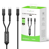 Câble Séparateur 2-en-1 USB-C vers Double USB-C 140W Rixus RXUC12