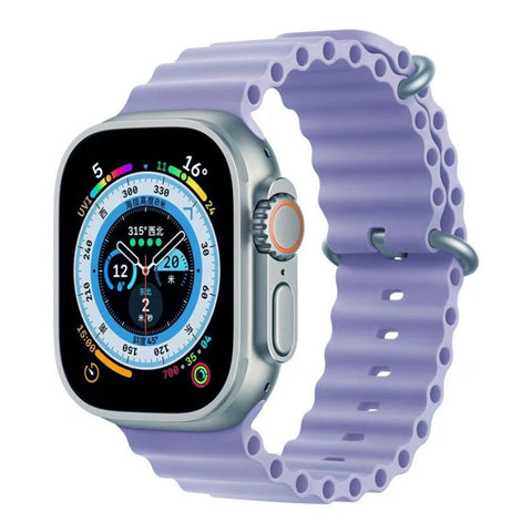 Bracelet en silicone souple et respirant Ocean pour Apple Watch Series 38/40/41 mm (taille M/L) - Violet lilas
