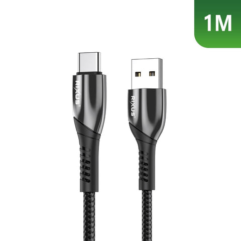 Câble de données USB vers USB-C en alliage Rixus RXUC30AC gris métallisé