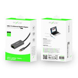 Câble adaptateur USB-C vers carte réseau 1000M RJ45 Gigabit sans disque dur – Gris
