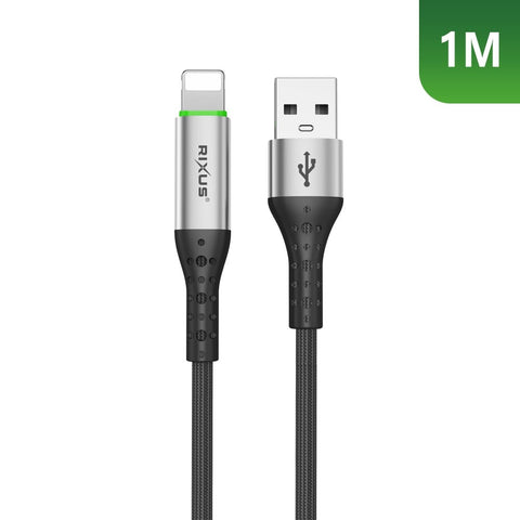 Câble USB-A vers Lightning à déconnexion automatique Rixus RXUC22AL noir