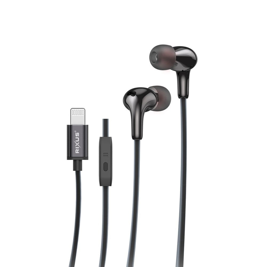 Écouteurs intra-auriculaires stéréo filaires Lightning Rixus RXHD27L, noir