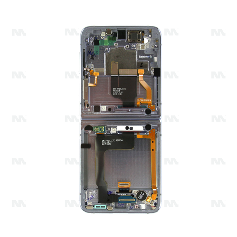 Chassis + Ecran Officiel Service Pack + Vitre pour Samsung Galaxy Z Flip4 F721B - Bleu