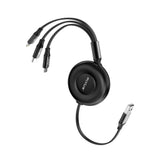 Câble de recharge rapide rétractable 3 en 1 Rixus RXUC25 noir
