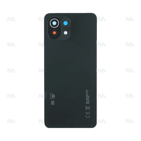 Vitre arrière pour Xiaomi Mi 11 Lite 5G avec objectif – Truffle Black – OEM