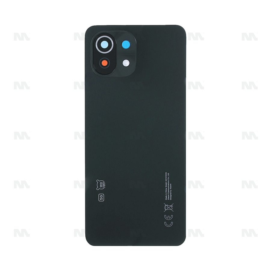 Vitre arrière pour Xiaomi Mi 11 Lite 5G avec objectif – Truffle Black – OEM