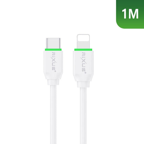Câble Rixus RX2022 pour synchronisation des données et recharge rapide USB-C vers Lightning, 1 m