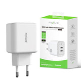 Adaptateur secteur double USB-C GaN Rixus RXHC33D 33 W blanc