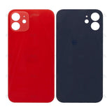 Vitre Arrière Grand Trou Compatible pour Apple iPhone 12 - Rouge