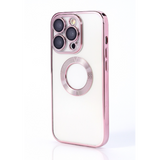 Étui en TPU brillant pour iPhone 14 - Rose transparent