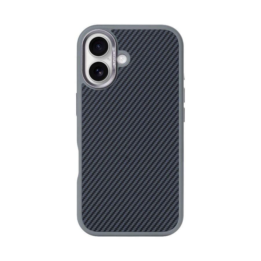 Coque de protection Mag Carbon avec MagSafe pour Apple iPhone 16 – Gris titane