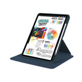 Étui de protection en cuir PU bleu foncé pour iPad 10,2 et 10,5