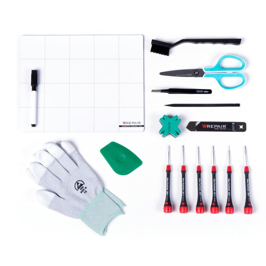 Ensemble de 16 outils pour débutants d'une valeur de 133,50 euros.