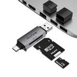 Lecteur de carte SD/TF USB-C 4 en 1 USB 3.0 Rixus RXCR02 – Gris sidéral
