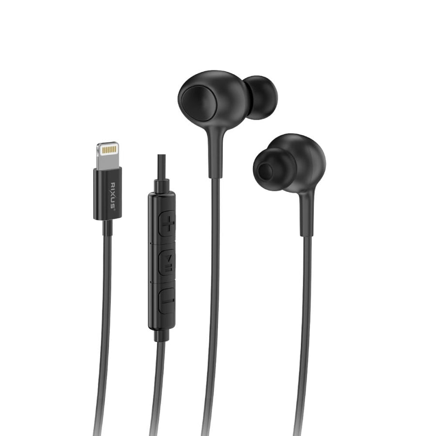 Casque audio filaire avec microphone Rixus RXHD56L, type écouteurs, noir