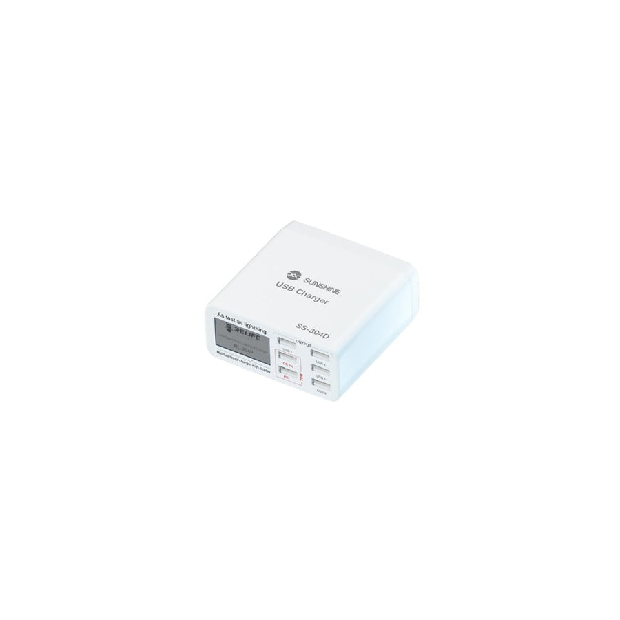 Chargeur de réparation USB Sunshine SS-304D Mini 6 ports avec écran numérique