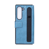 Étui portefeuille Rixus avec porte-stylo pour Samsung Galaxy Z Fold5 bleu Sierra