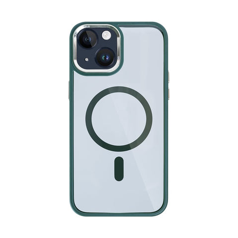 Étui Rixus Classic 04 avec MagSafe pour Apple iPhone 15 Plus vert foncé