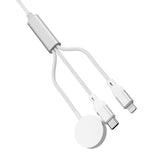 Câble de Charge 3-en-1 60W 1.2m pour Smartphone et Montre Rixus RXUC33 - Blanc
