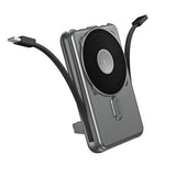 Batterie externe Rixus RXPB76B MagSafe 10 000 mAh avec câble intégré Gris
