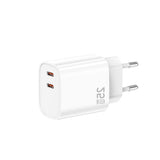 Adaptateur de charge rapide CH25W Double port USB-C 25 W Blanc