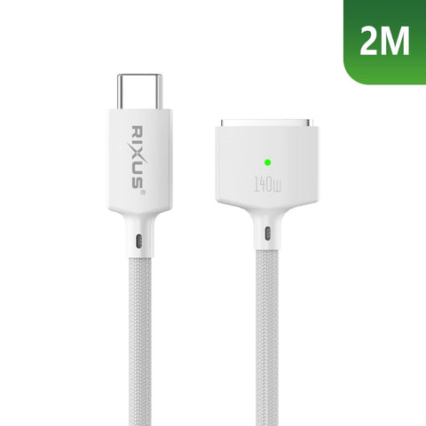 Câble Rixus RXUC140 USB-C vers MagSafe 3 140 W blanc