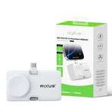 Batterie externe Rixus RXPB13 Mini Click-On 3 en 1 4 500 mAh Blanc