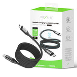 Câble de recharge magnétique Rixus RXUC61C USB-C vers USB-C 1 m 60 W noir