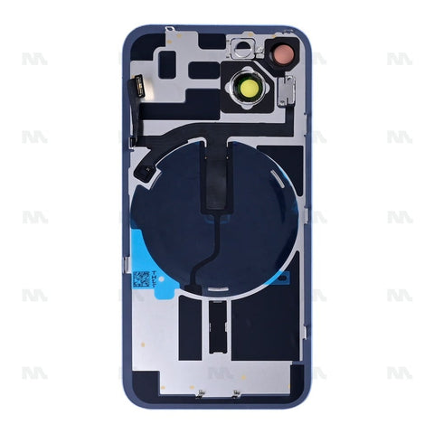 Vitre Arrière avec NFC pour Apple iPhone 14 – Agrandir le cadre de l’appareil photo – Bleu – Compatible