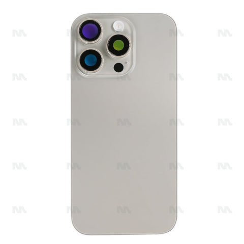 Vitre arrière avec NFC (Grand contour caméra) Compatible pour Apple iPhone 16 Pro Max - Titane Naturel