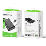 Batterie externe Rixus RXPB02B avec écran numérique 20 000 mAh et câble USB-C intégré - Noir